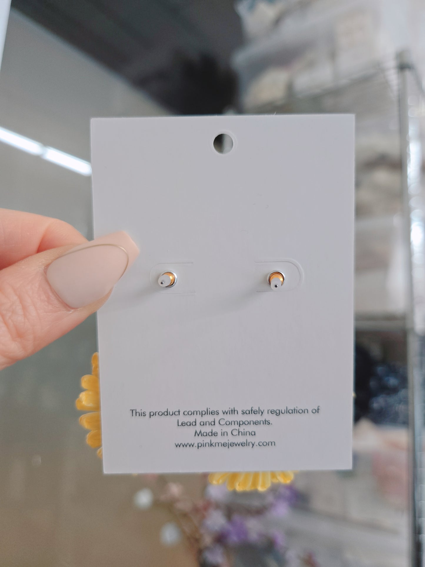 Gold Color Yellow Green Sunflower Drop Earring