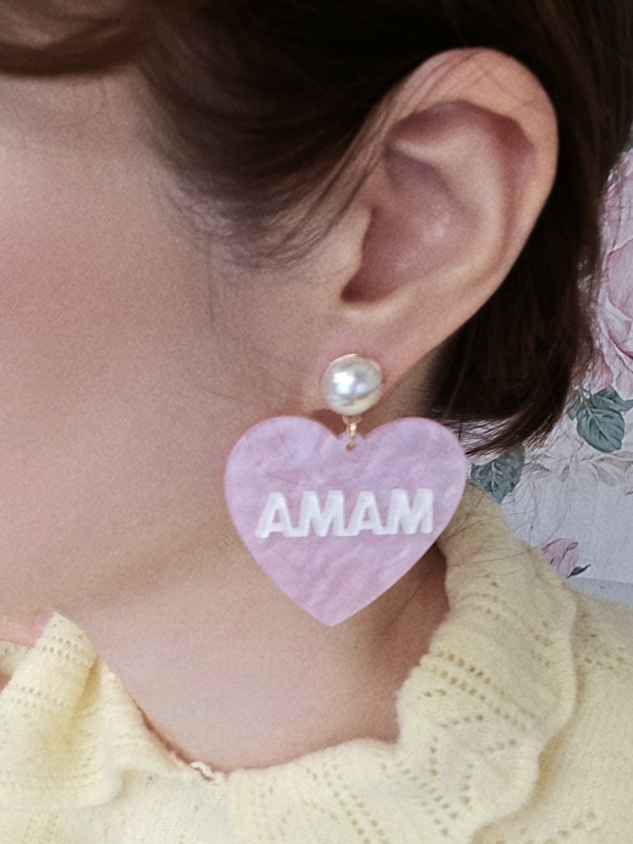 Heart MAMA drop Earring