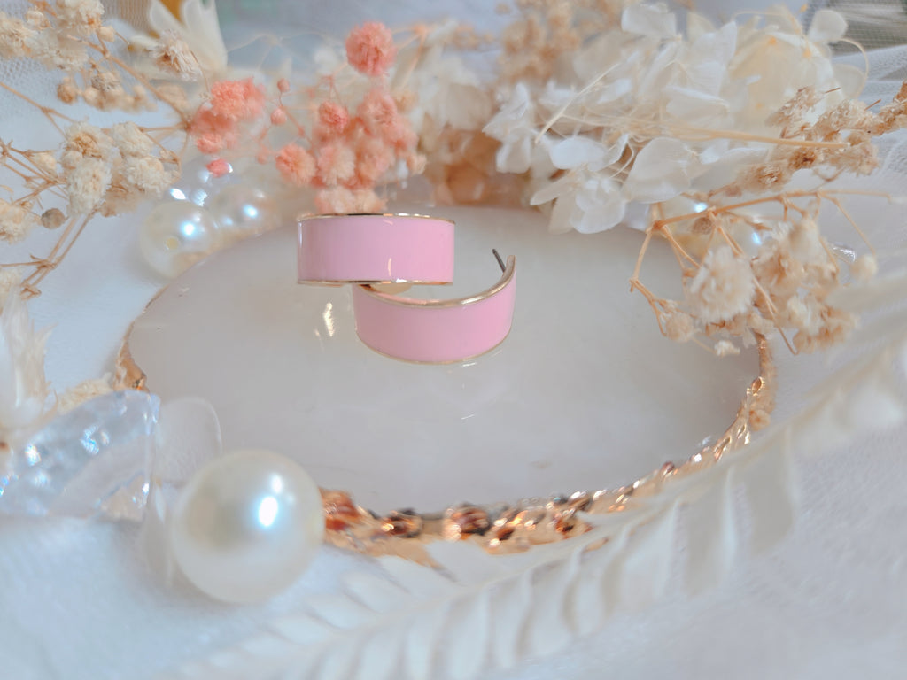 Pink Gold Hoop Small 1.8" Earring