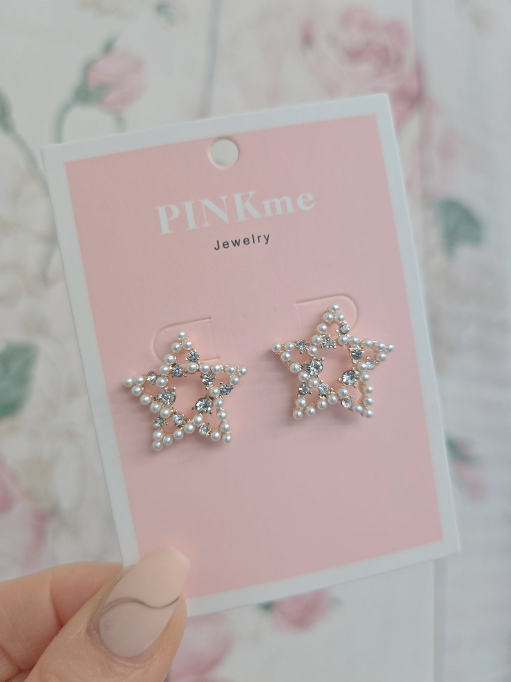 Star Pearl Stone Stud Earring