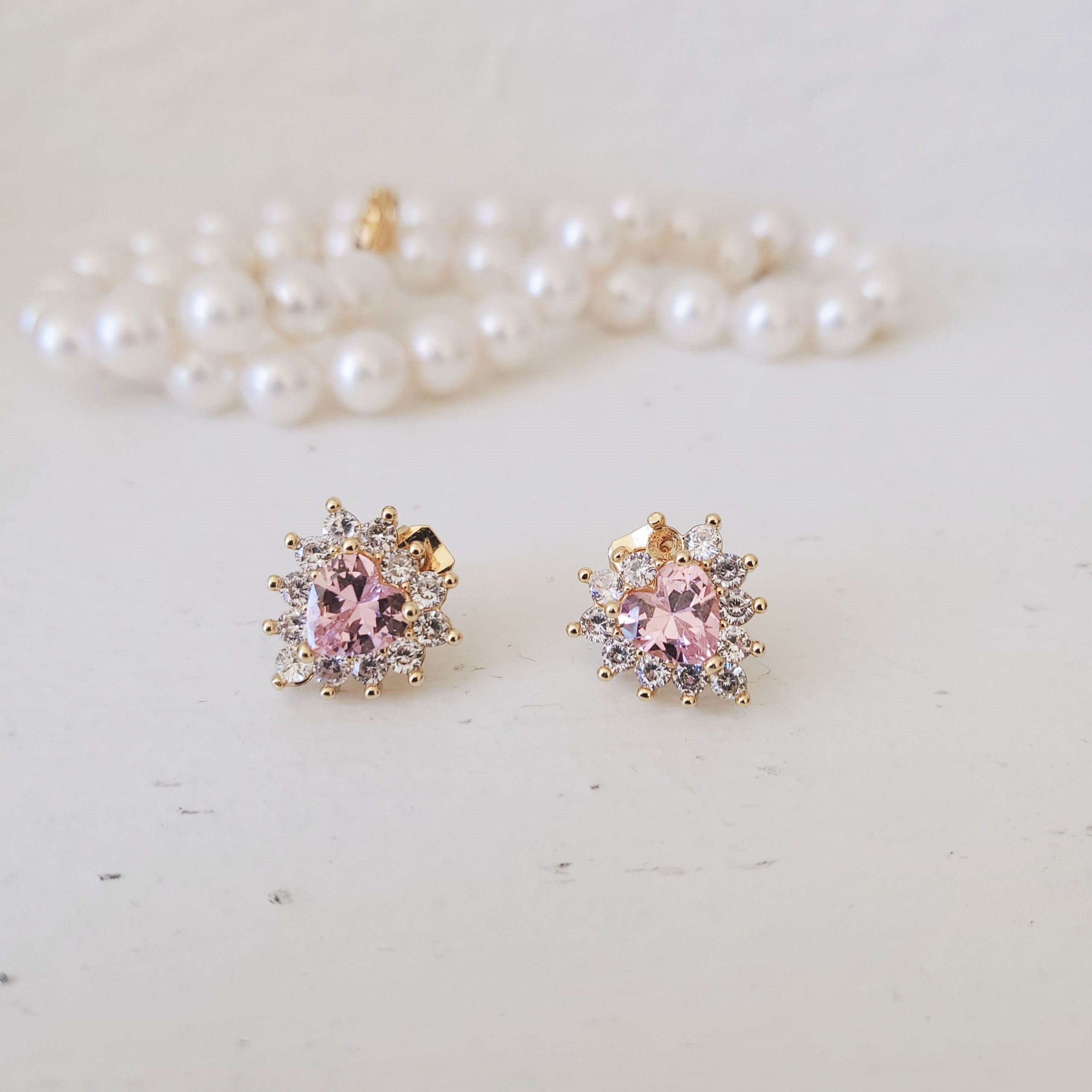 Sterling Silver Post Cubic Zirconia Stone Brass Metal Stud Earrings